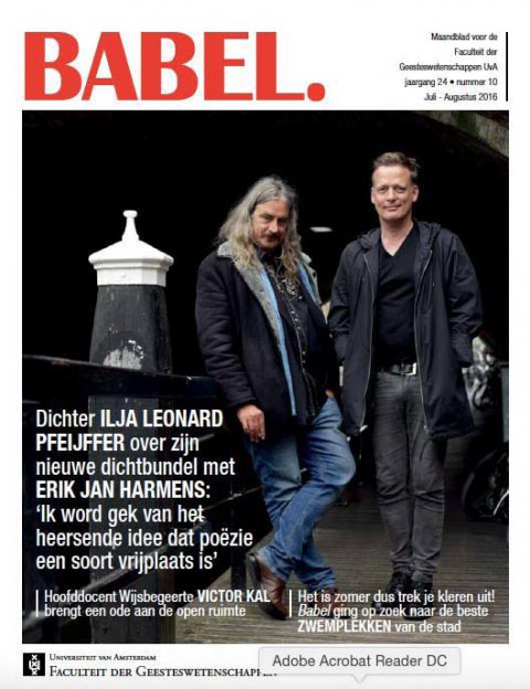 Harmens en Pfeijffer in Babel Magazine - Erik Jan Harmens Harmens en Pfeijffer in Babel Magazine - Erik Jan Harmens