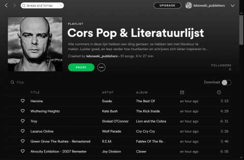 Cors Pop & Literatuurlijst op Spotify