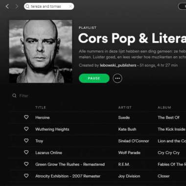 Cors Pop & Literatuurlijst op Spotify
