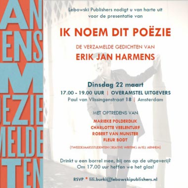 Bundelpresentatie 'Ik noem dit poëzie' - Wees welkom!